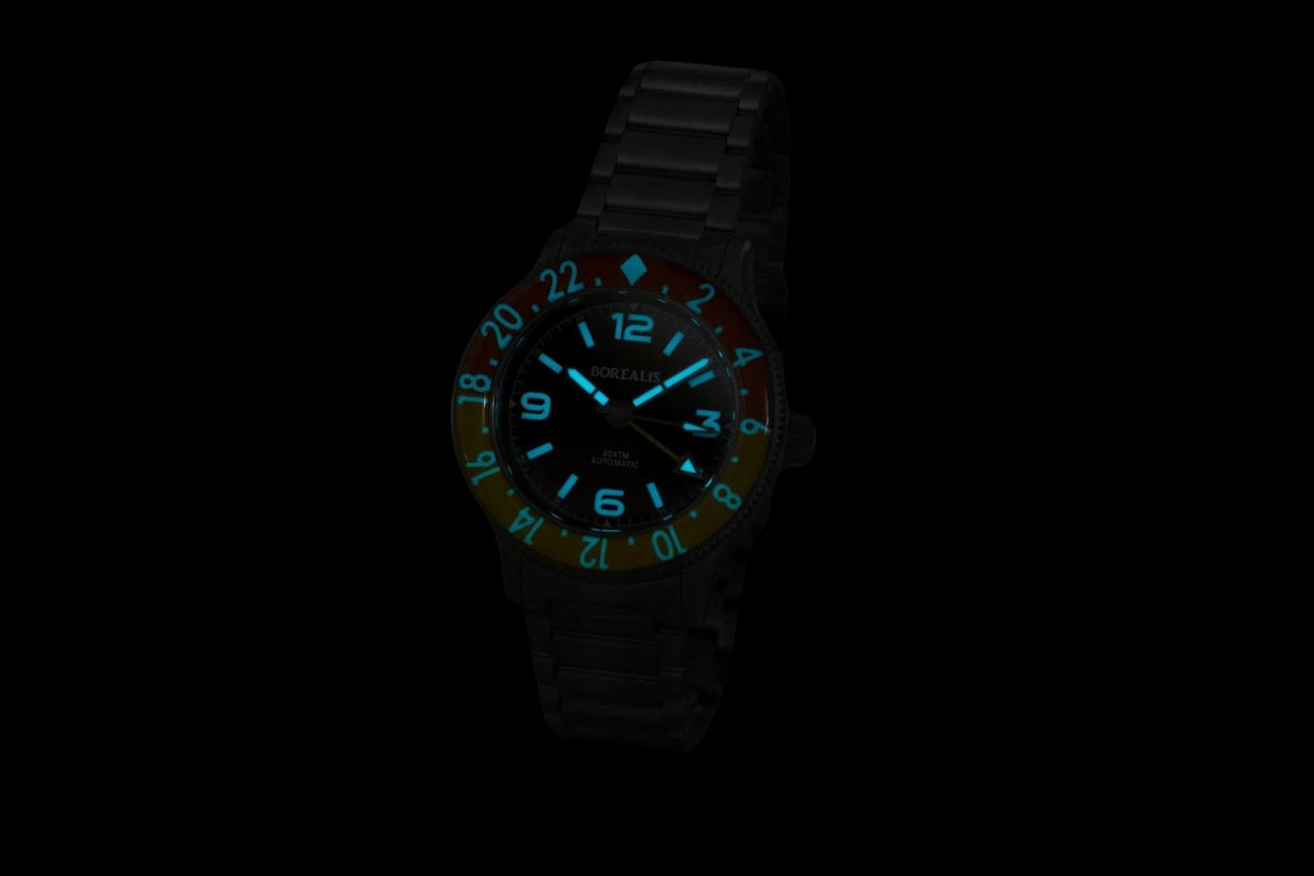 Pre-Order Borealis Sea Storm MK2 GMT Version BG1 Coffee Bezel No Date - Borealis Watch Company