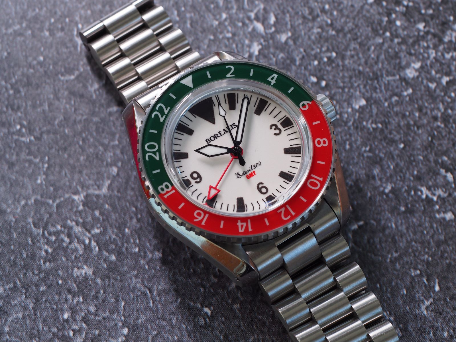 Borealis Estoril 300 GMT Lumed Dial Portugal Red Green Bezel Big