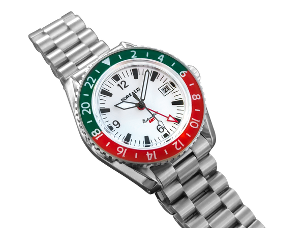 Borealis Estoril 300 GMT Lumed Dial Portugal Red Green Bezel Arabic Numbers Date Version B