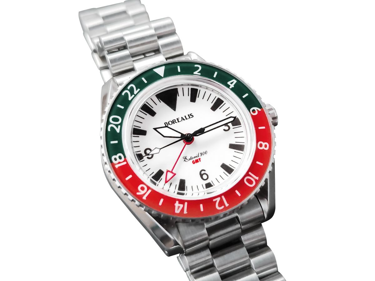 Borealis Estoril 300 GMT Lumed Dial Portugal Red Green Bezel Big Triangle No Date Version F1