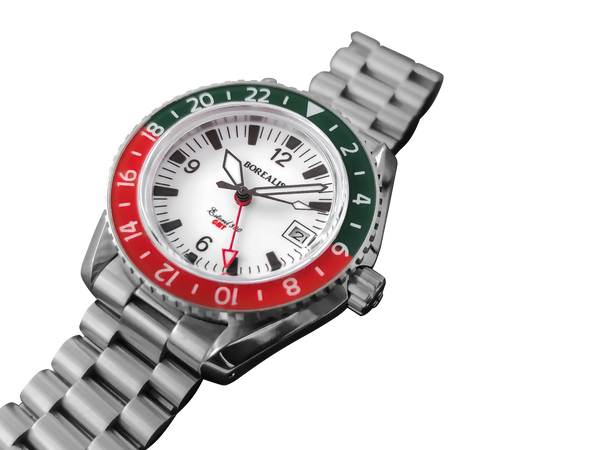 Borealis Estoril 300 GMT Lumed Dial Portugal Red Green Bezel Arabic Numbers Date Version B