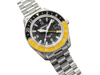 Borealis Estoril 300 GMT Black Dial Arabic Numbers Date Yellow Bezel Version A