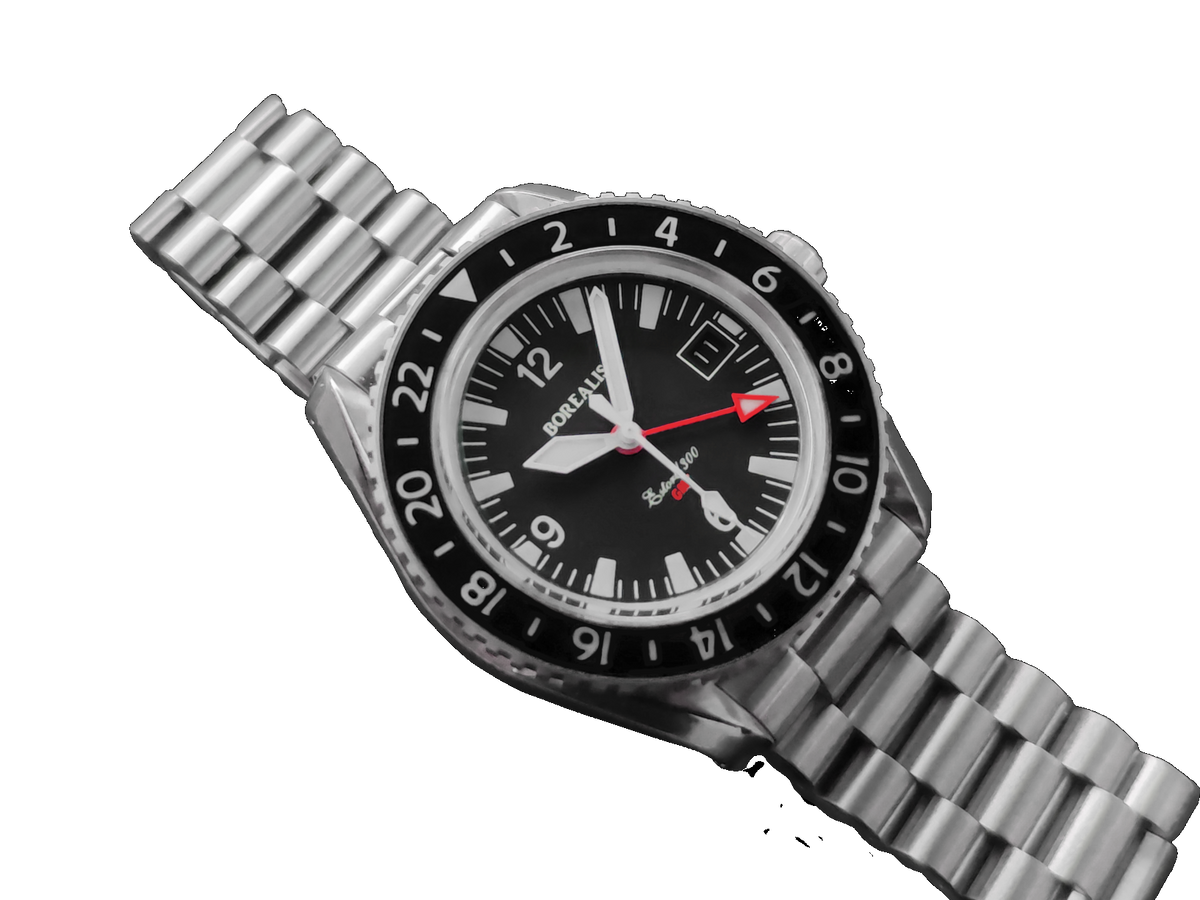 Borealis Estoril 300 GMT Black Dial Arabic Numbers Date Version I