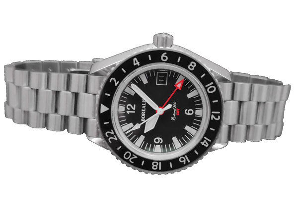 Borealis Estoril 300 GMT Black Dial Arabic Numbers Date Version I