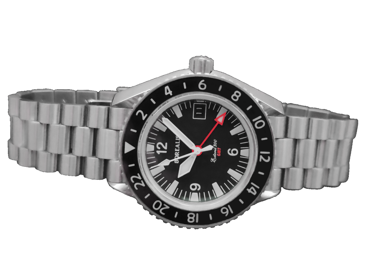 Borealis Estoril 300 GMT Black Dial Arabic Numbers Date Version I