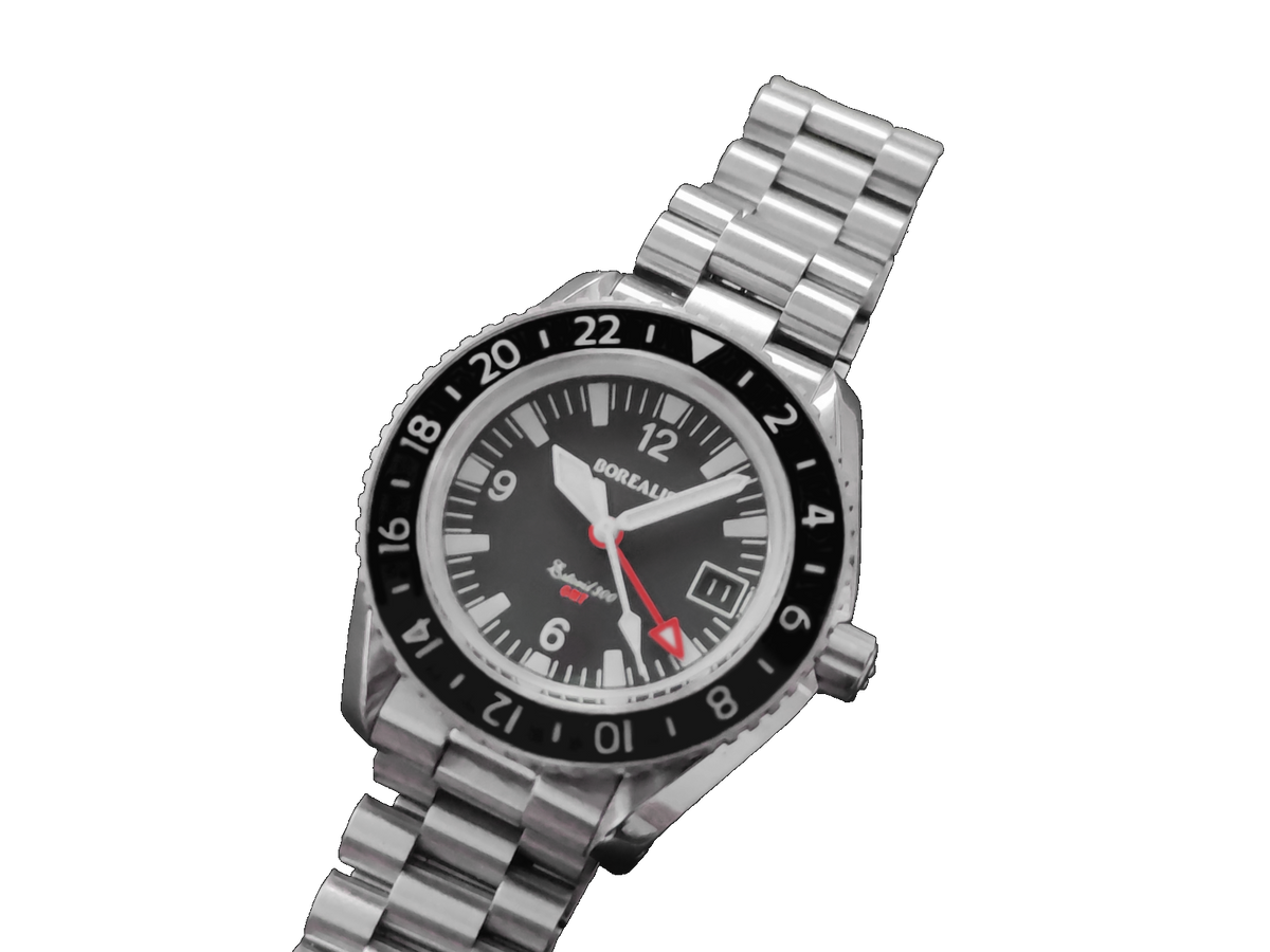 Borealis Estoril 300 GMT Black Dial Arabic Numbers Date Version I