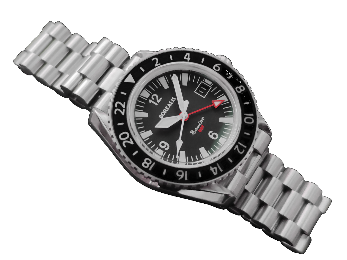 Borealis Estoril 300 GMT Black Dial Arabic Numbers Date Version I