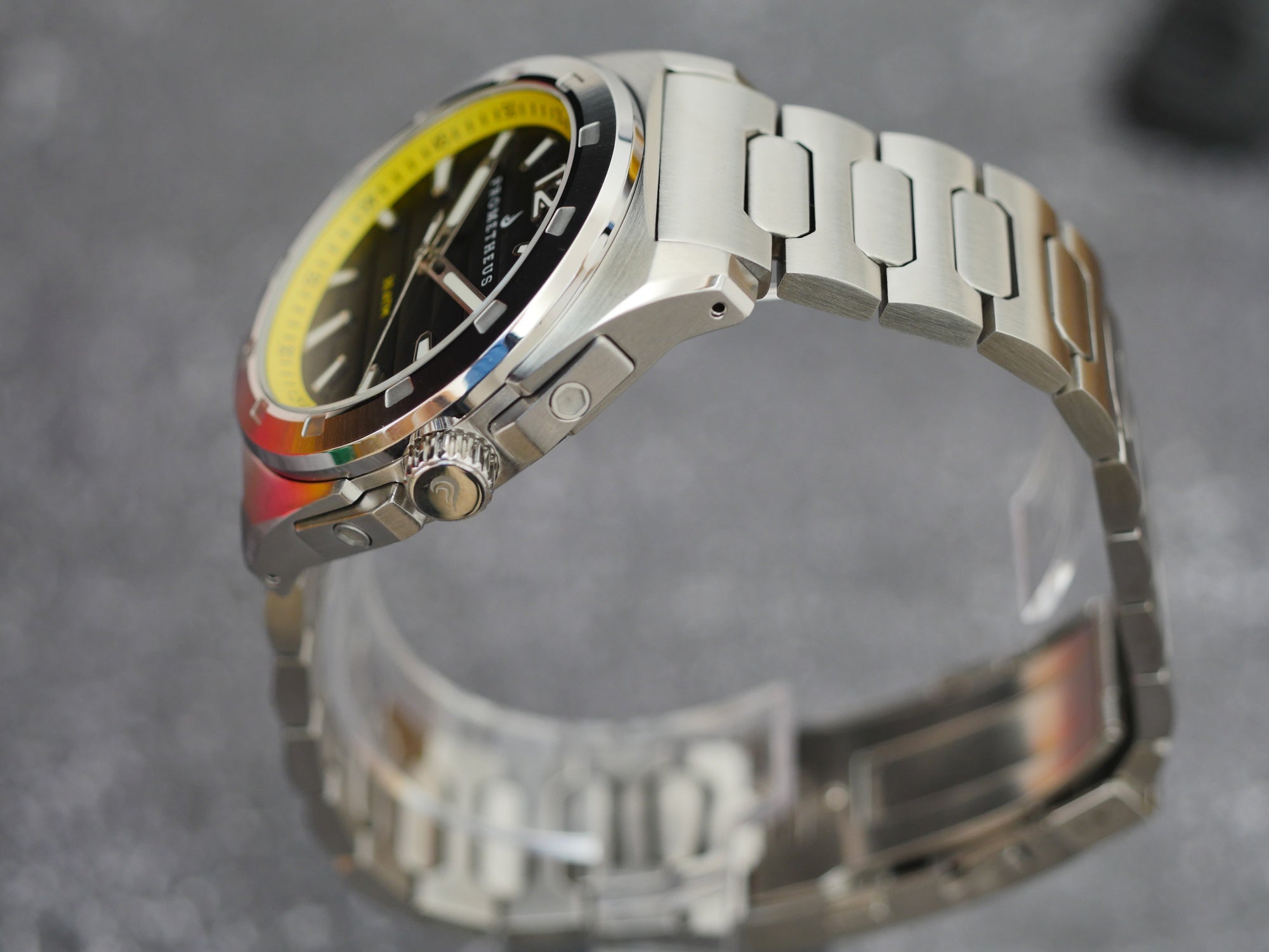 Prometheus Ii Watch Face Prometheus Jamanta Black Dial No Date Miyota 9039 - Borealis Watch Company