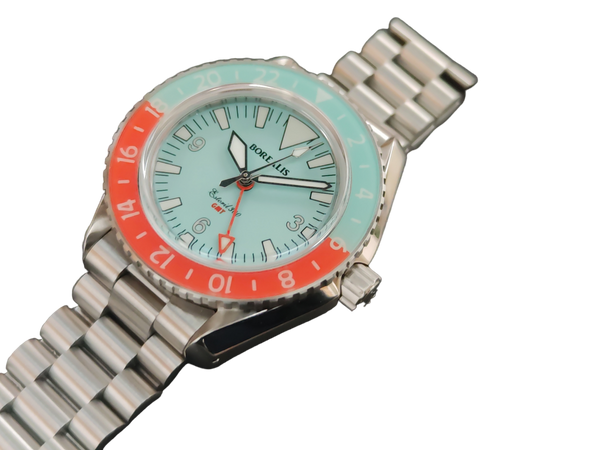 Borealis Estoril 300 GMT Blue Turquoise Dial Big Triangle Version H1