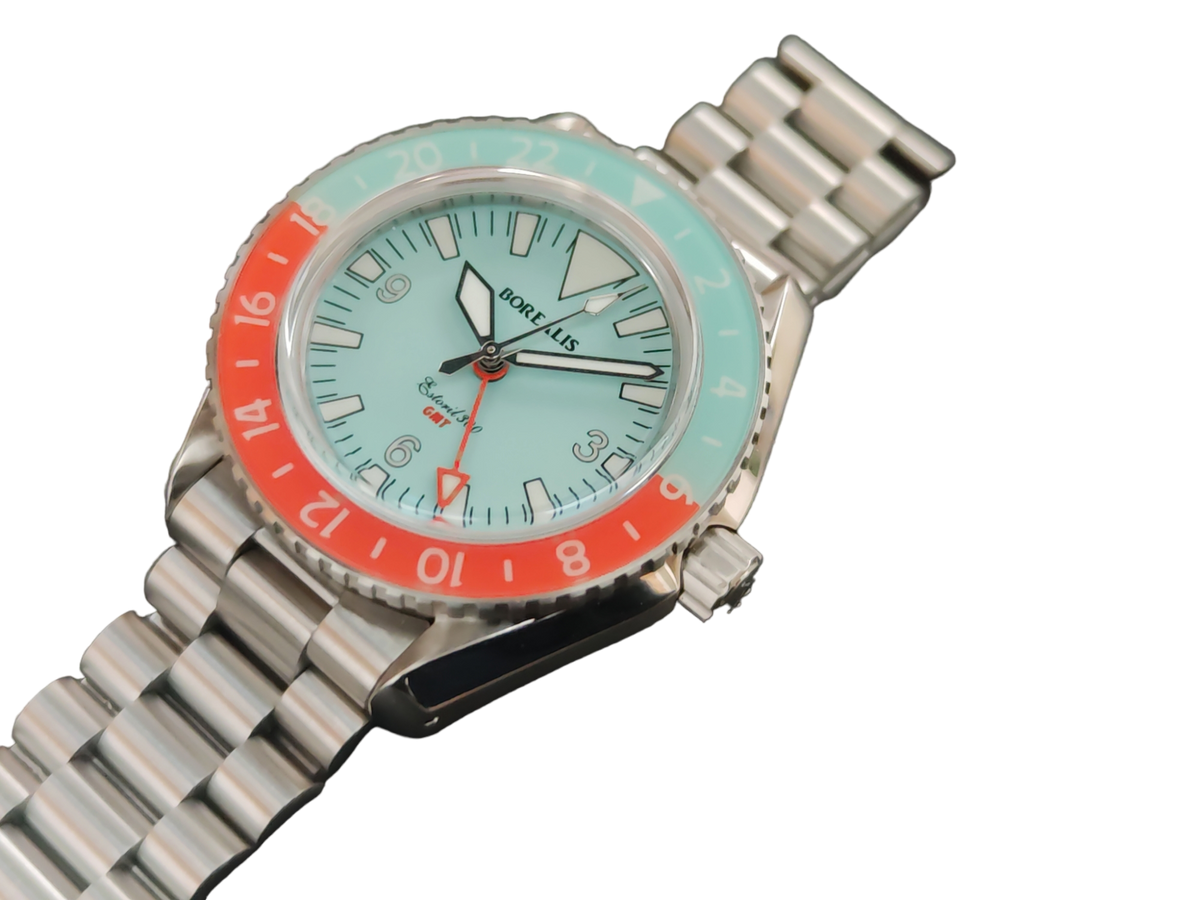 Borealis Estoril 300 GMT Blue Turquoise Dial Big Triangle Version H1