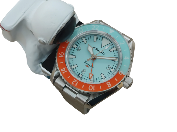 Borealis Estoril 300 GMT Blue Turquoise Dial Big Triangle Version H1