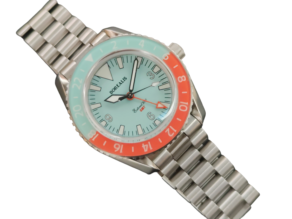 Borealis Estoril 300 GMT Blue Turquoise Dial Big Triangle Version H1