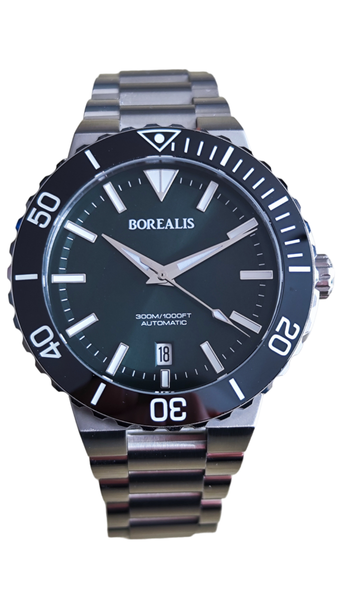 Borealis Caloura 300m Dark Sunray Green Dial Date - Borealis Watch