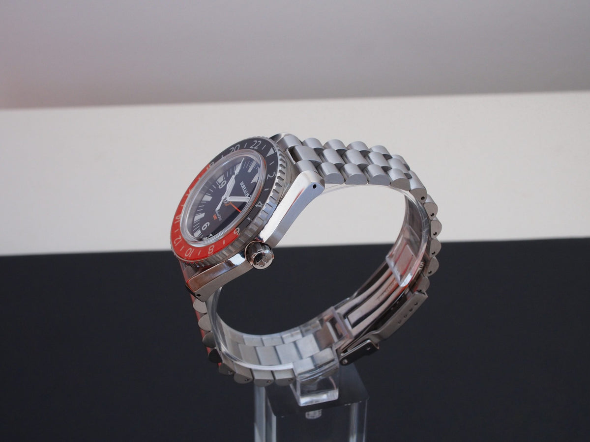 Borealis Estoril 300 GMT Black Dial Big Triangle No Date Black Red Bezel Version K1