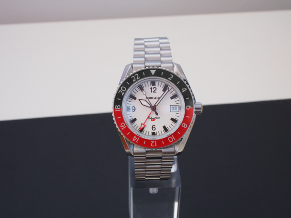 Borealis Estoril 300 GMT Lumed Dial Arabic Numbers Date Black Red Bezel Version J