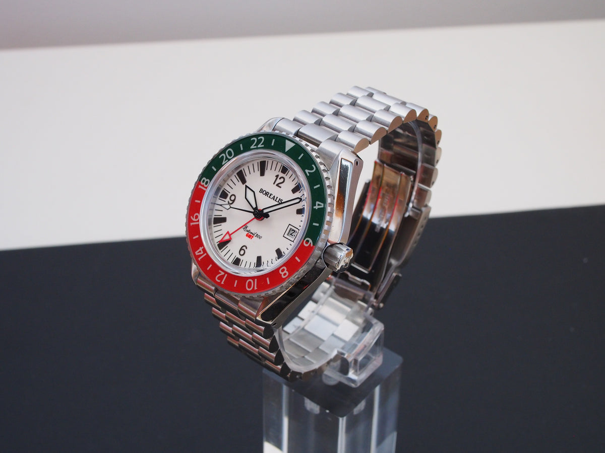 Borealis Estoril 300 GMT Lumed Dial Portugal Red Green Bezel Arabic Numbers Date Version B