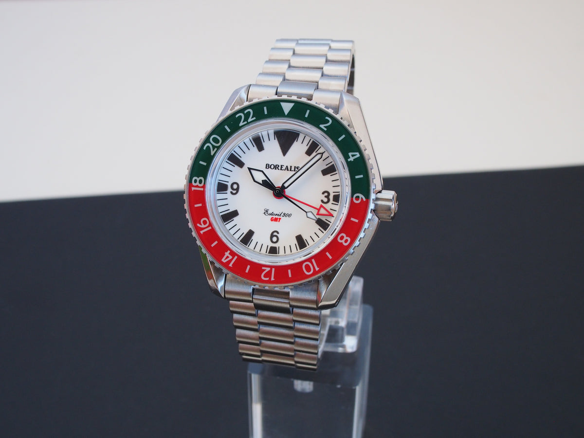 Borealis Estoril 300 GMT Lumed Dial Portugal Red Green Bezel Big Triangle No Date Version F1