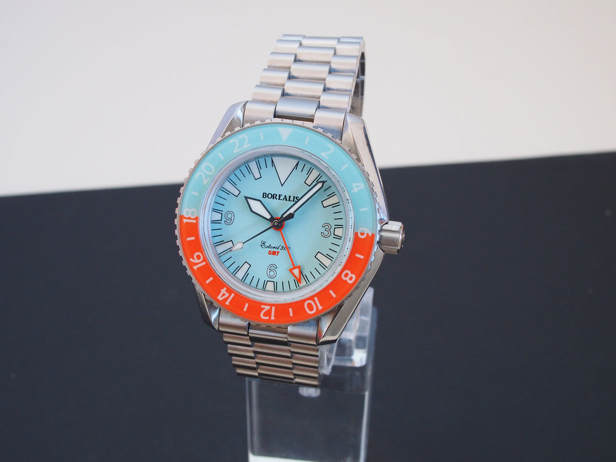 Borealis Estoril 300 GMT Blue Turquoise Dial Big Triangle Version H1