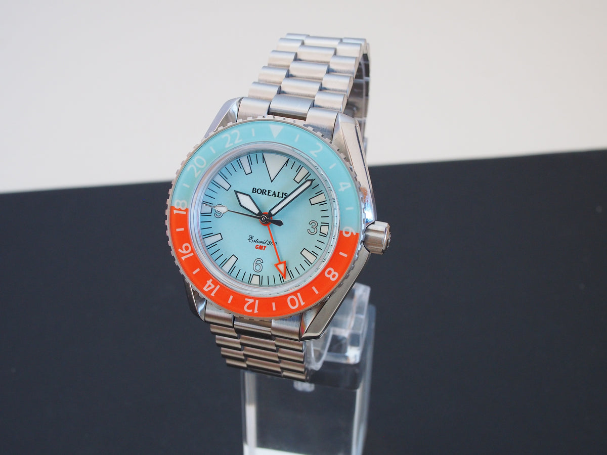 Borealis Estoril 300 GMT Blue Turquoise Dial Big Triangle Version H1