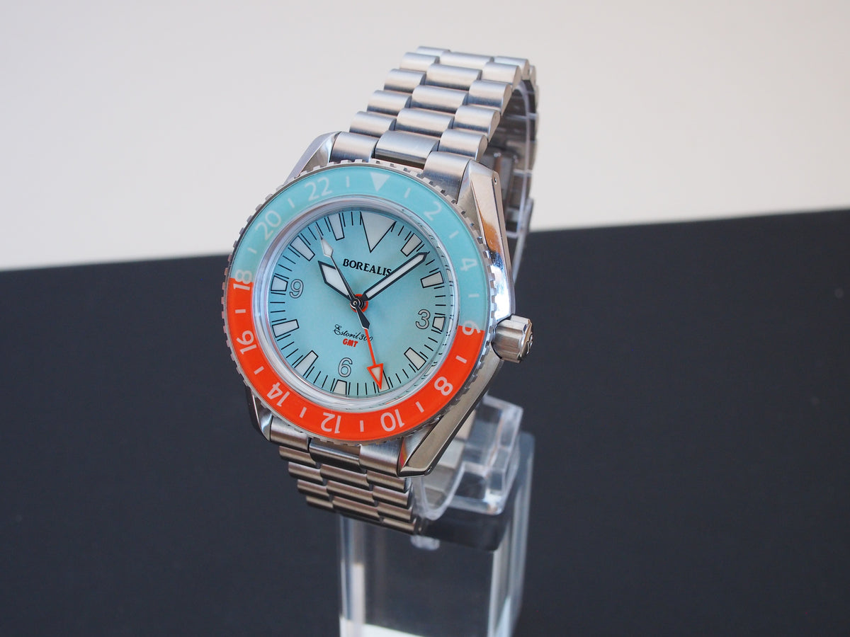 Borealis Estoril 300 GMT Blue Turquoise Dial Big Triangle Version H1