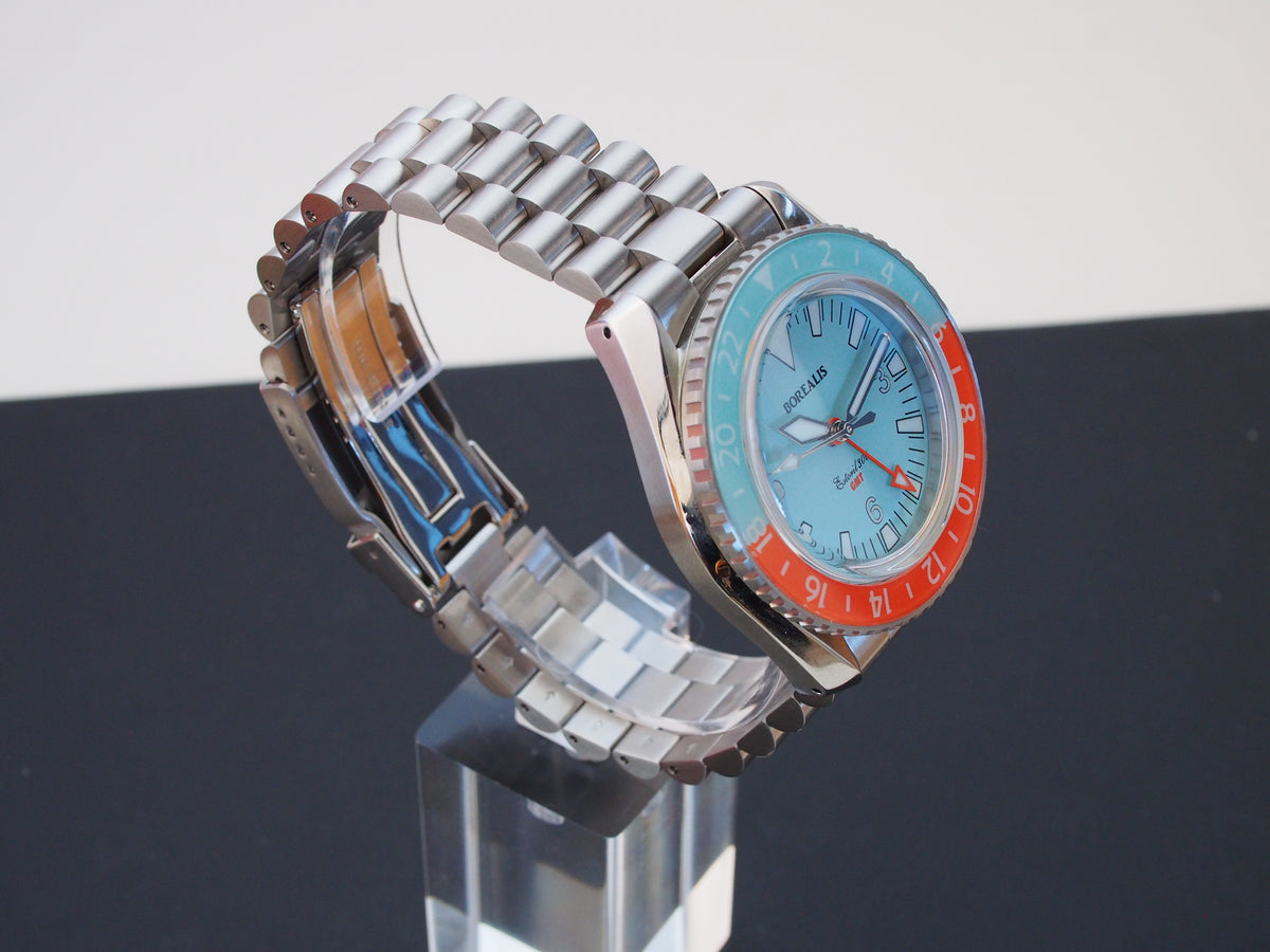 Borealis Estoril 300 GMT Blue Turquoise Dial Big Triangle Version H1