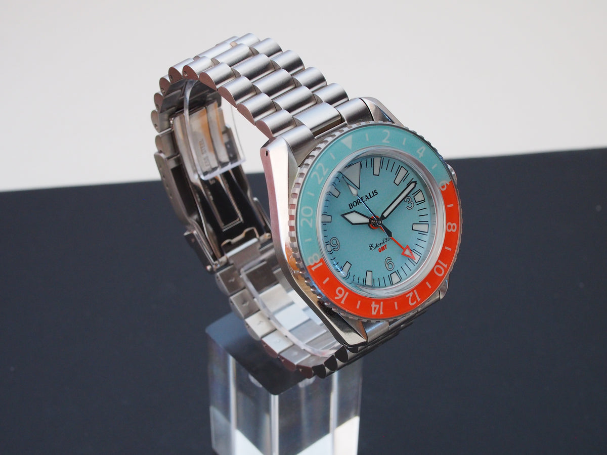 Borealis Estoril 300 GMT Blue Turquoise Dial Big Triangle Version H1