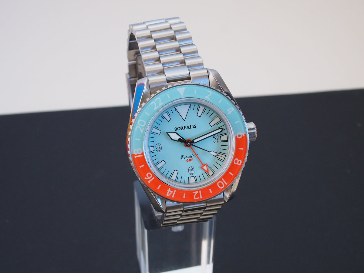 Borealis Estoril 300 GMT Blue Turquoise Dial Big Triangle Version H1