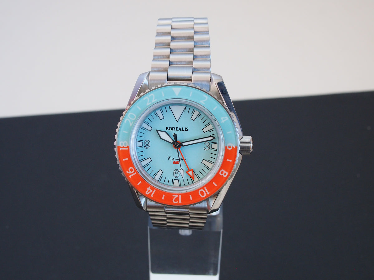 Borealis Estoril 300 GMT Blue Turquoise Dial Big Triangle Version H1