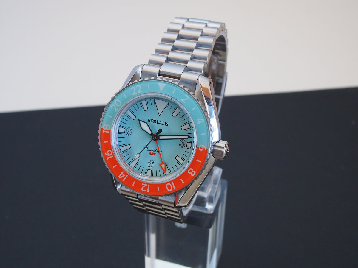 Borealis Estoril 300 GMT Blue Turquoise Dial Big Triangle Version H1