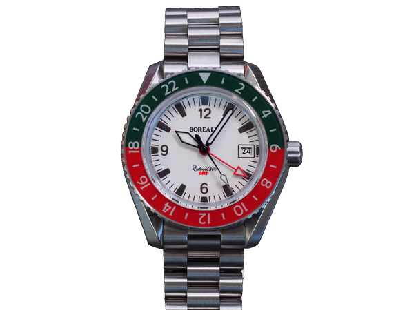 Borealis Estoril 300 GMT Lumed Dial Portugal Red Green Bezel Arabic Numbers Date Version B