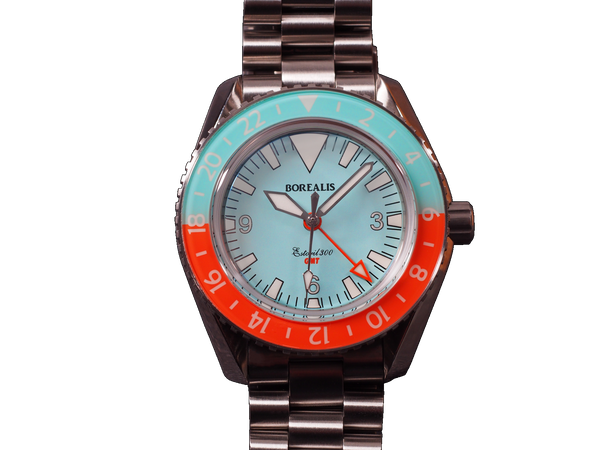 Borealis Estoril 300 GMT Blue Turquoise Dial Big Triangle Version H1