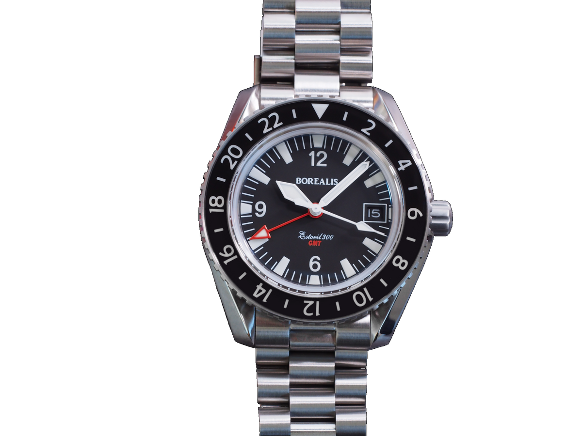 Borealis Estoril 300 GMT Black Dial Arabic Numbers Date Version I