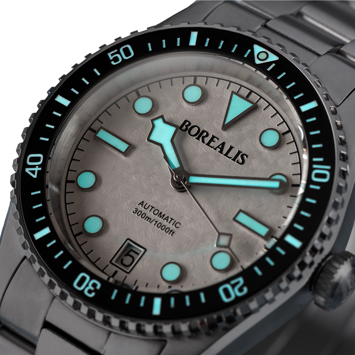 Borealis Bull Shark V2 White Dial Snowflake Hands Date Miyota 9015 BBSV2BE