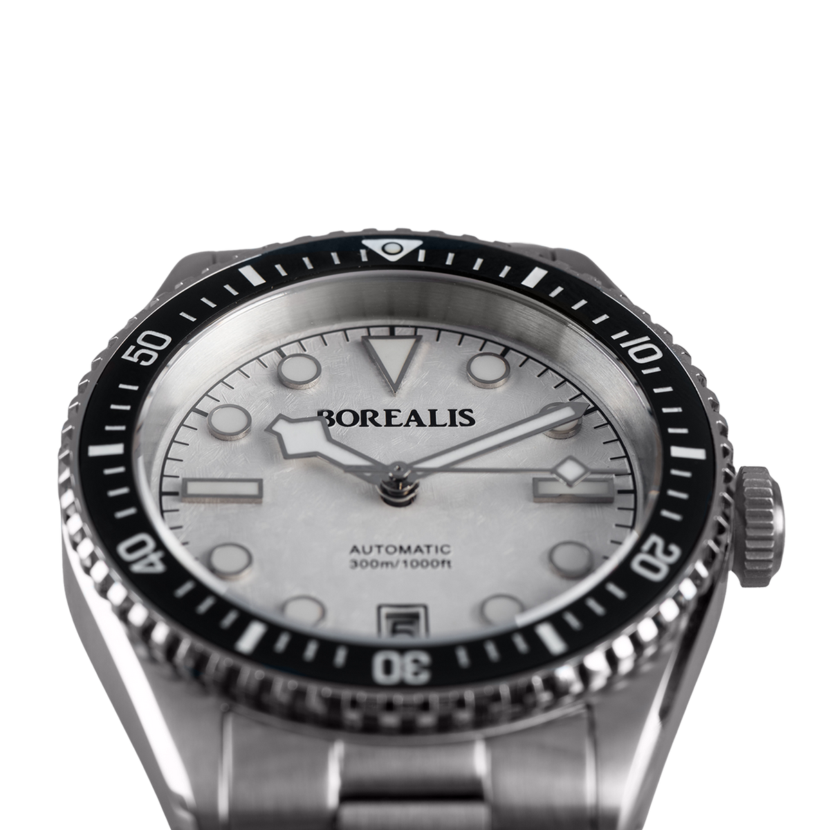 Borealis Bull Shark V2 White Dial Snowflake Hands Date Miyota 9015 BBSV2BE