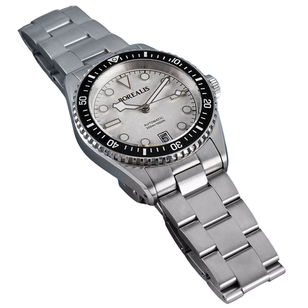 Borealis Bull Shark V2 White Dial Snowflake Hands Date Miyota 9015 BBSV2BE