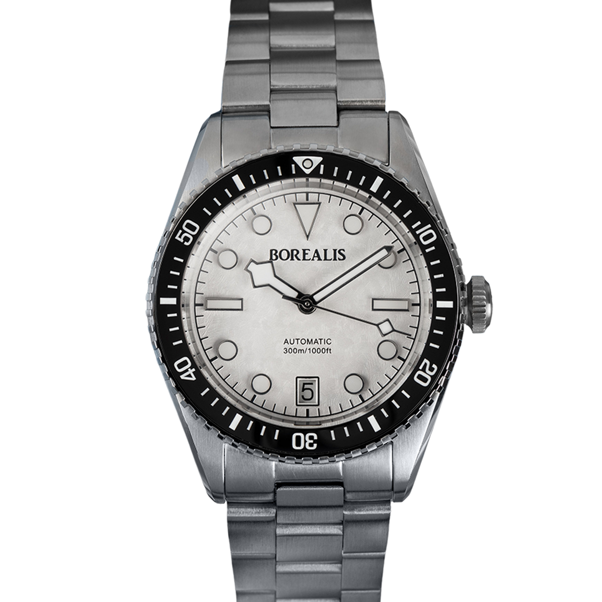 Borealis Bull Shark V2 White Dial Snowflake Hands Date Miyota 9015 BBSV2BE