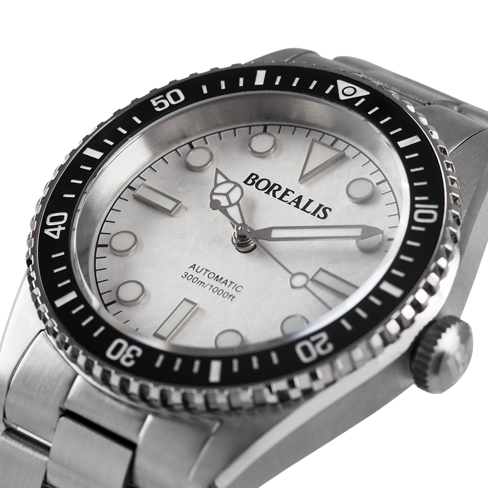 Borealis Bull Shark V2 White Dial Mercedes Hands no Date Borealis Bull Shark V2 White Dial Mercedes Hands no Date