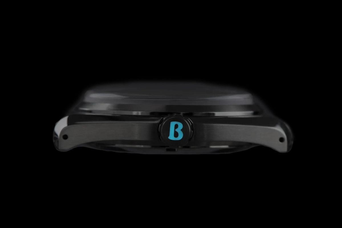 Borealis Sintra Black Sunray dial no date Miyota 90S5 automatic movement version A.A2 - Borealis Watch Company