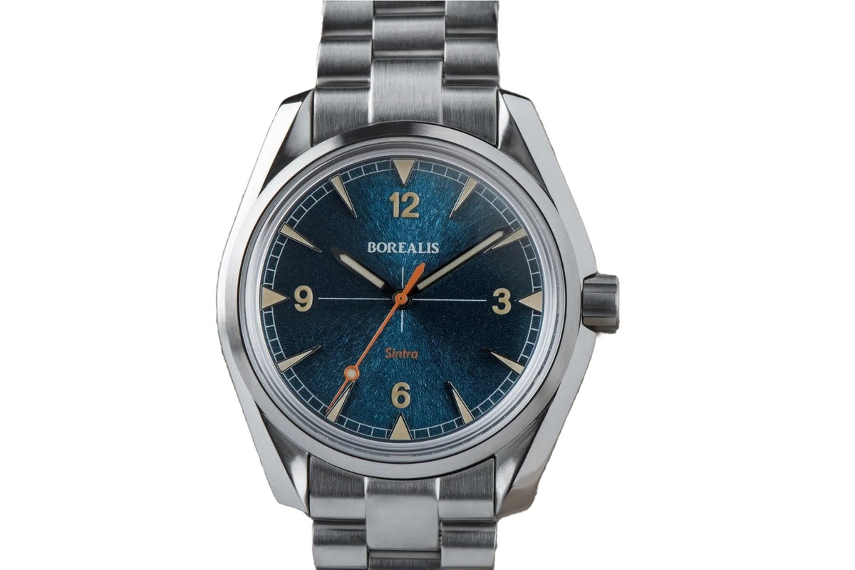 Borealis Sintra Blue Sunray dial no date Miyota 90S5 automatic movement version AA - Borealis Watch Company