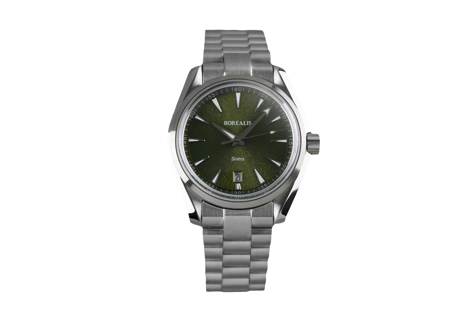 Borealis Sintra Green Sunray dial date Miyota 9015 automatic movement version B.C3 - Borealis Watch Company