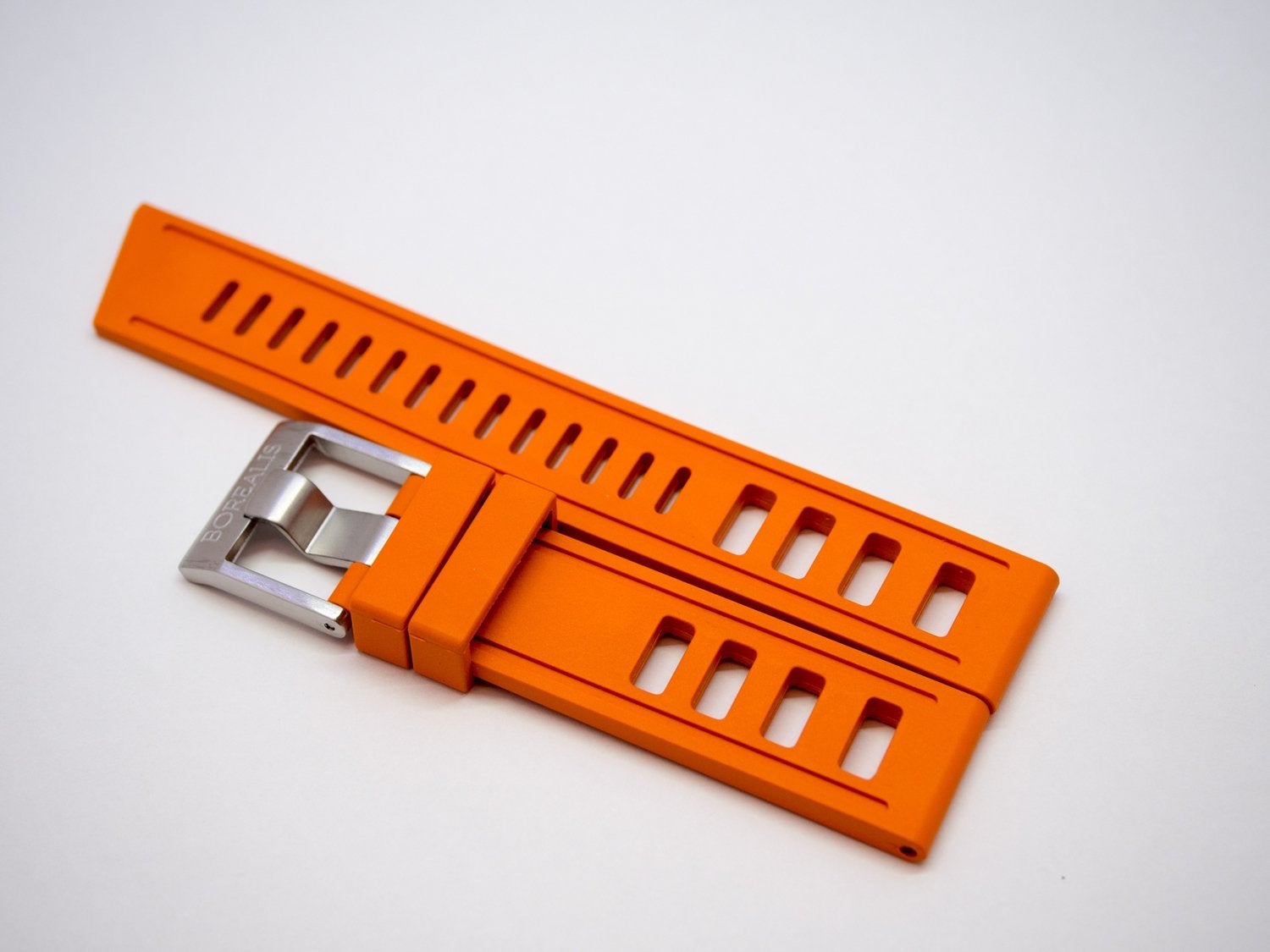 borealis vulcanized rubber strap 22mm orange