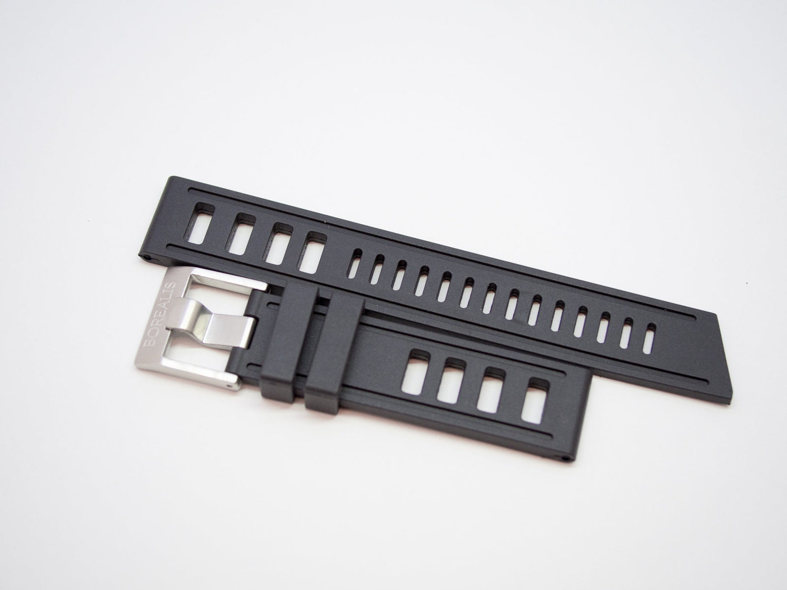 borealis vulcanized rubber strap 24mm black
