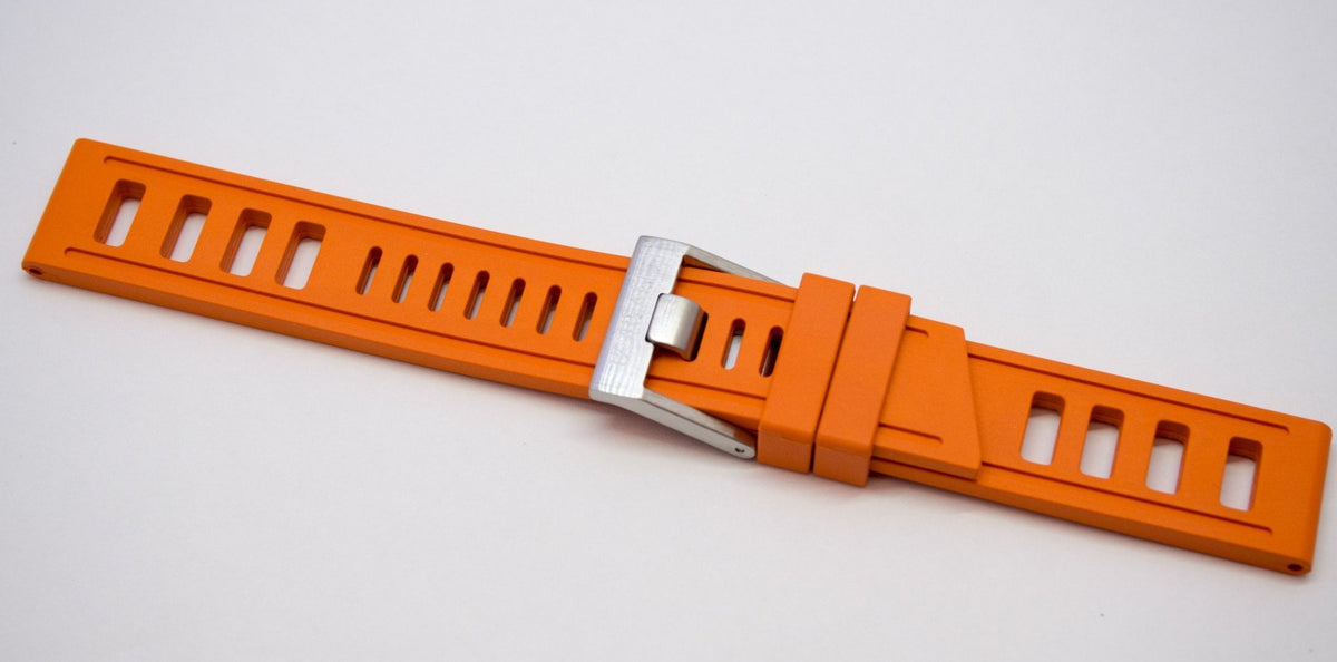 borealis vulcanized rubber strap 24mm orange