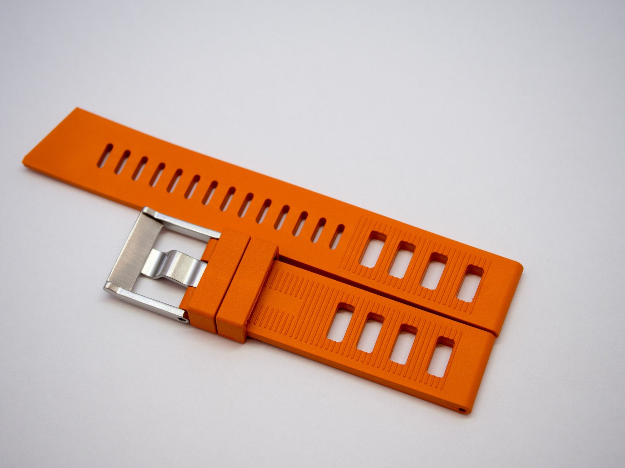 borealis vulcanized rubber strap 24mm orange