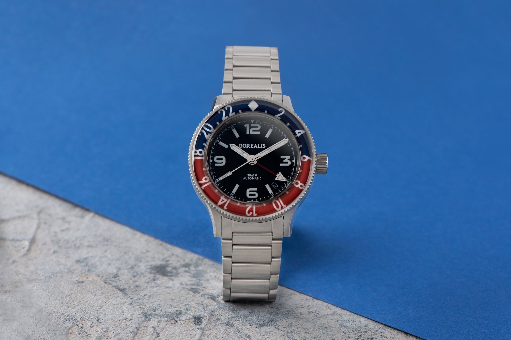 Pre-Order Borealis Sea Storm MK2 GMT Version AA Pepsi Bezel Date - Borealis Watch Company