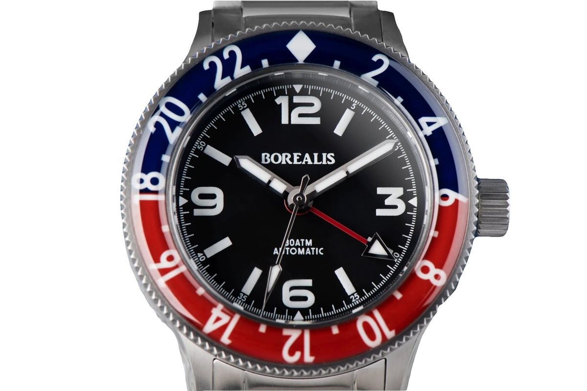 Pre-Order Borealis Sea Storm MK2 GMT Version AA1 Pepsi Bezel No Date - Borealis Watch Company