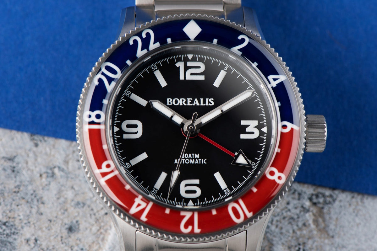 Pre-Order Borealis Sea Storm MK2 GMT Version AA1 Pepsi Bezel No Date - Borealis Watch Company