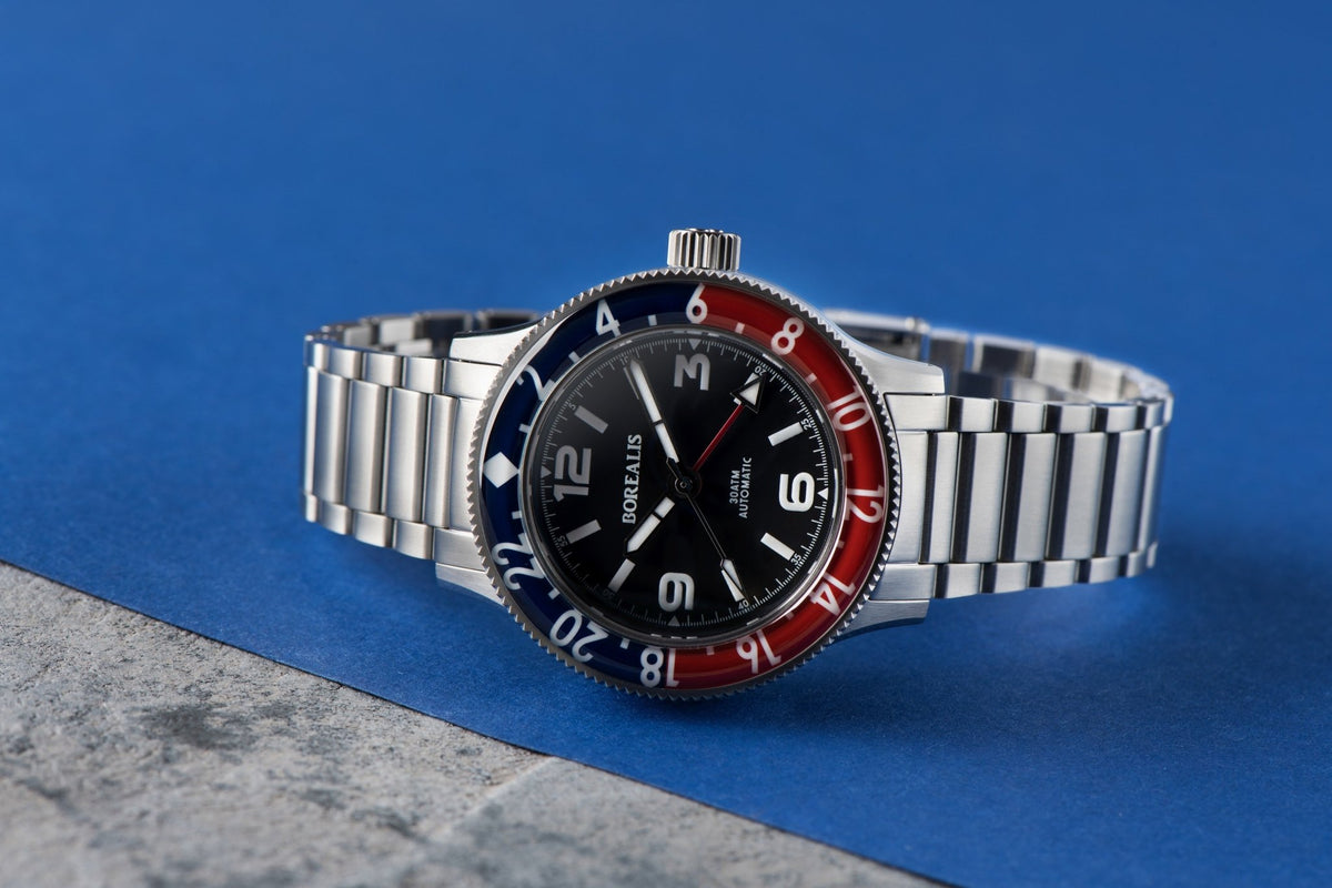 Pre-Order Borealis Sea Storm MK2 GMT Version AA1 Pepsi Bezel No Date - Borealis Watch Company