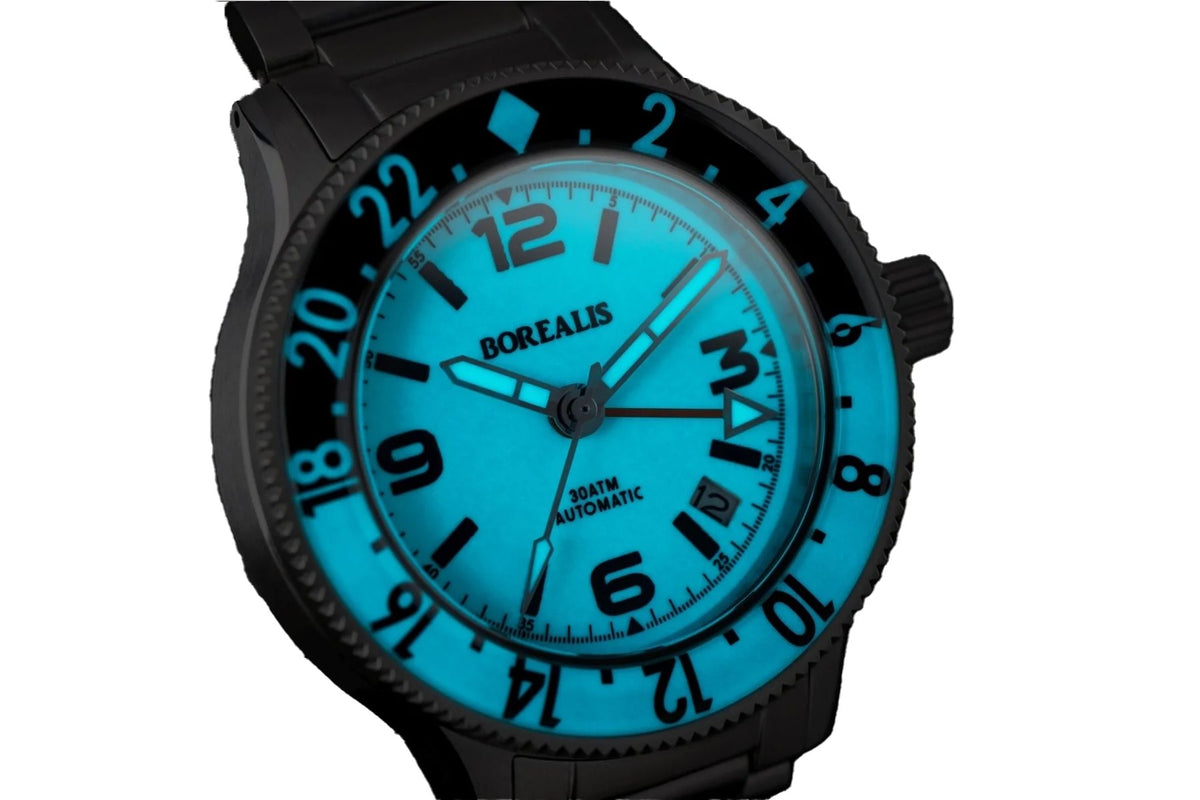 Pre-Order Borealis Sea Storm MK2 GMT Version BE Panda Bezel Date - Borealis Watch Company