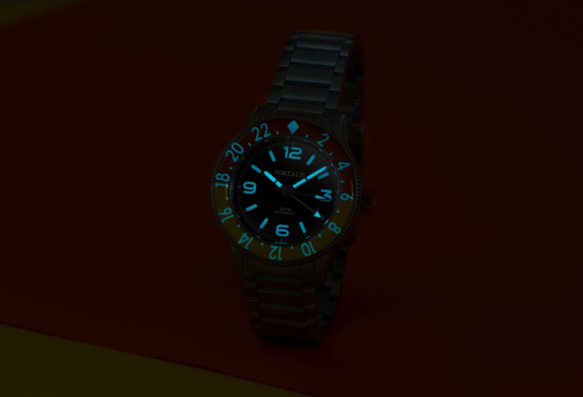 Pre-Order Borealis Sea Storm MK2 GMT Version BG1 Tobacco Bezel No Date - Borealis Watch Company